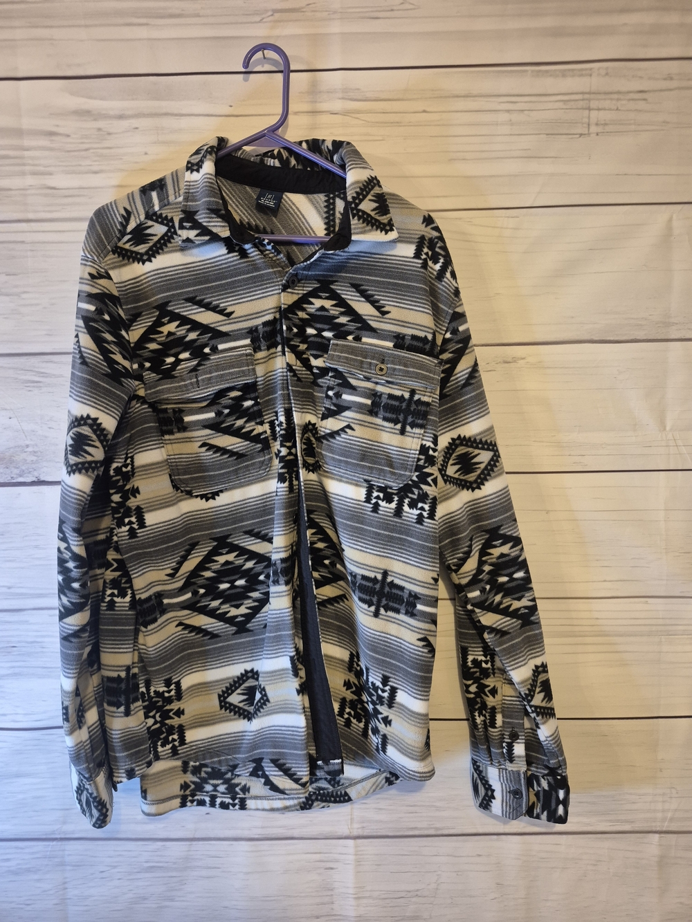 George Black and White Aztec Print Shacket